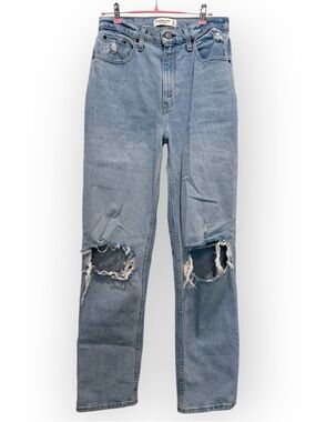 Abercrombie & Fitch 90s Straight Jeans Ultra High Rise Curve Love Distressed 27